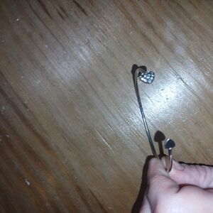 Silver Cuff CZ Heart Bracelet Unworn